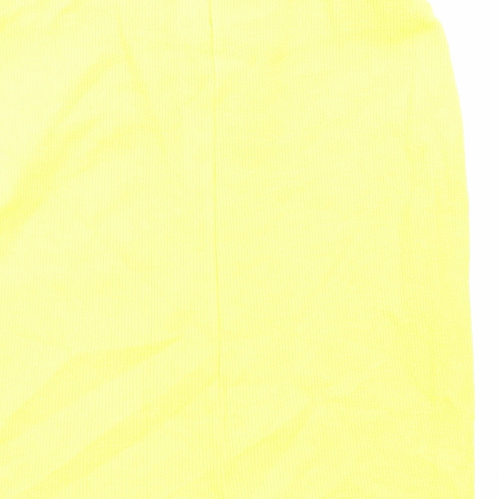 New Look Womens Yellow Cotton Straight & Pencil Skirt Size 8