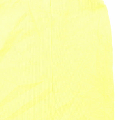New Look Womens Yellow Cotton Straight & Pencil Skirt Size 8