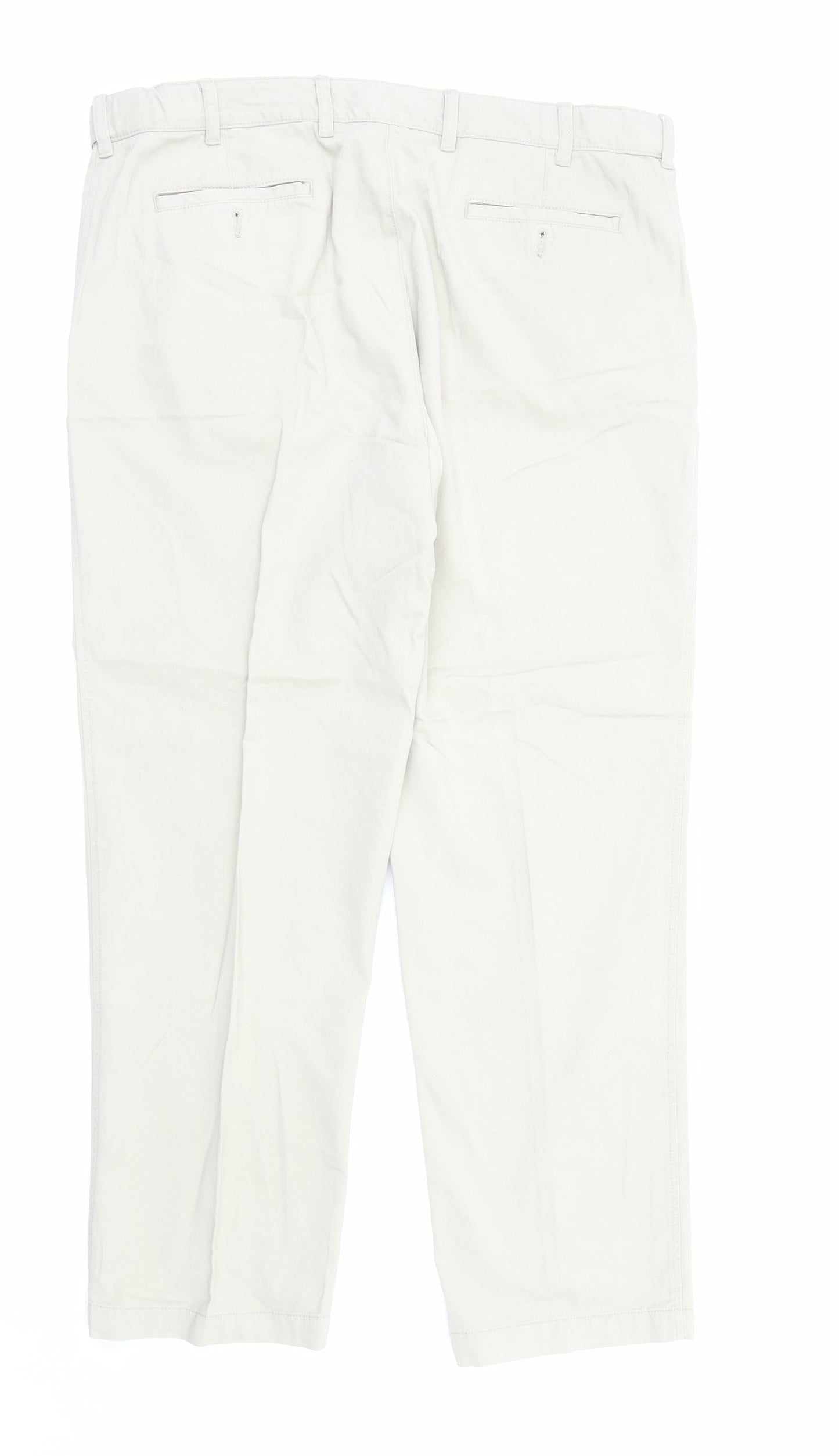 James Pringle Mens Beige Cotton Trousers Size 2XL L31 in Regular Zip