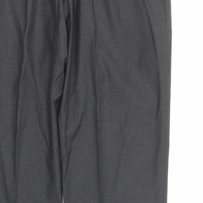 Preworn Mens Grey Polyester Dress Pants Trousers Size XL Regular Zip