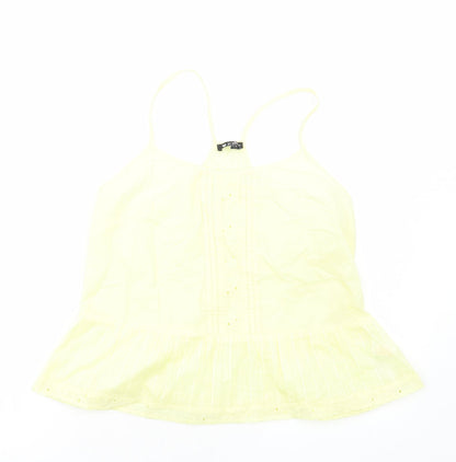Love&Soul Womens Yellow Cotton Basic Tank Size 12 Round Neck