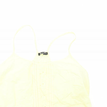 Love&Soul Womens Yellow Cotton Basic Tank Size 12 Round Neck