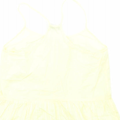 Love&Soul Womens Yellow Cotton Basic Tank Size 12 Round Neck