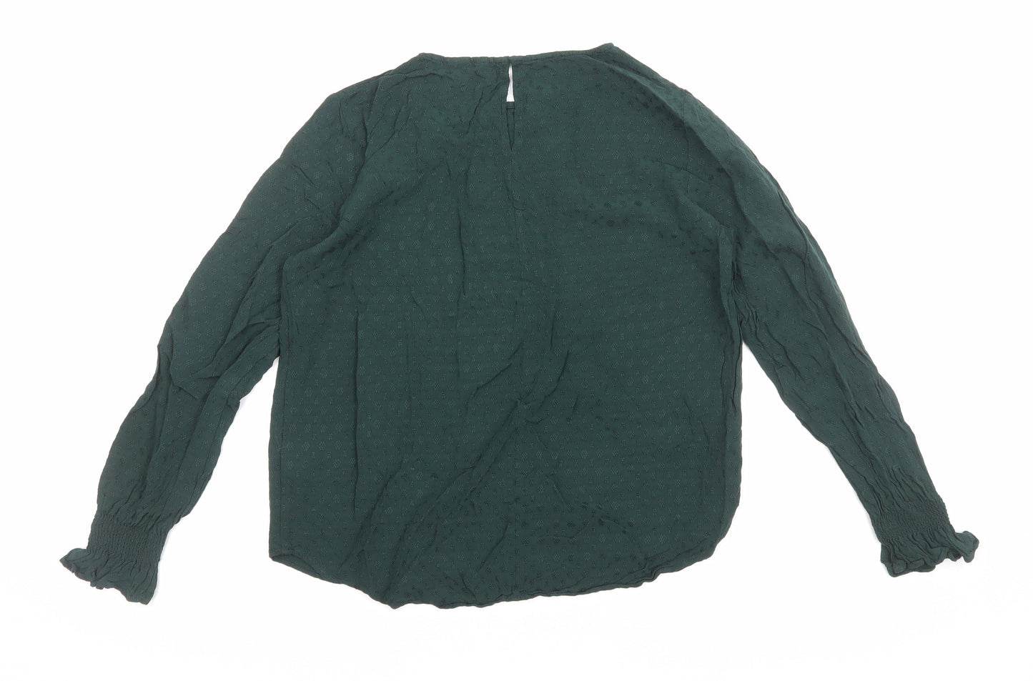 Womens UK Size 10 H&M Green Basic Blouse