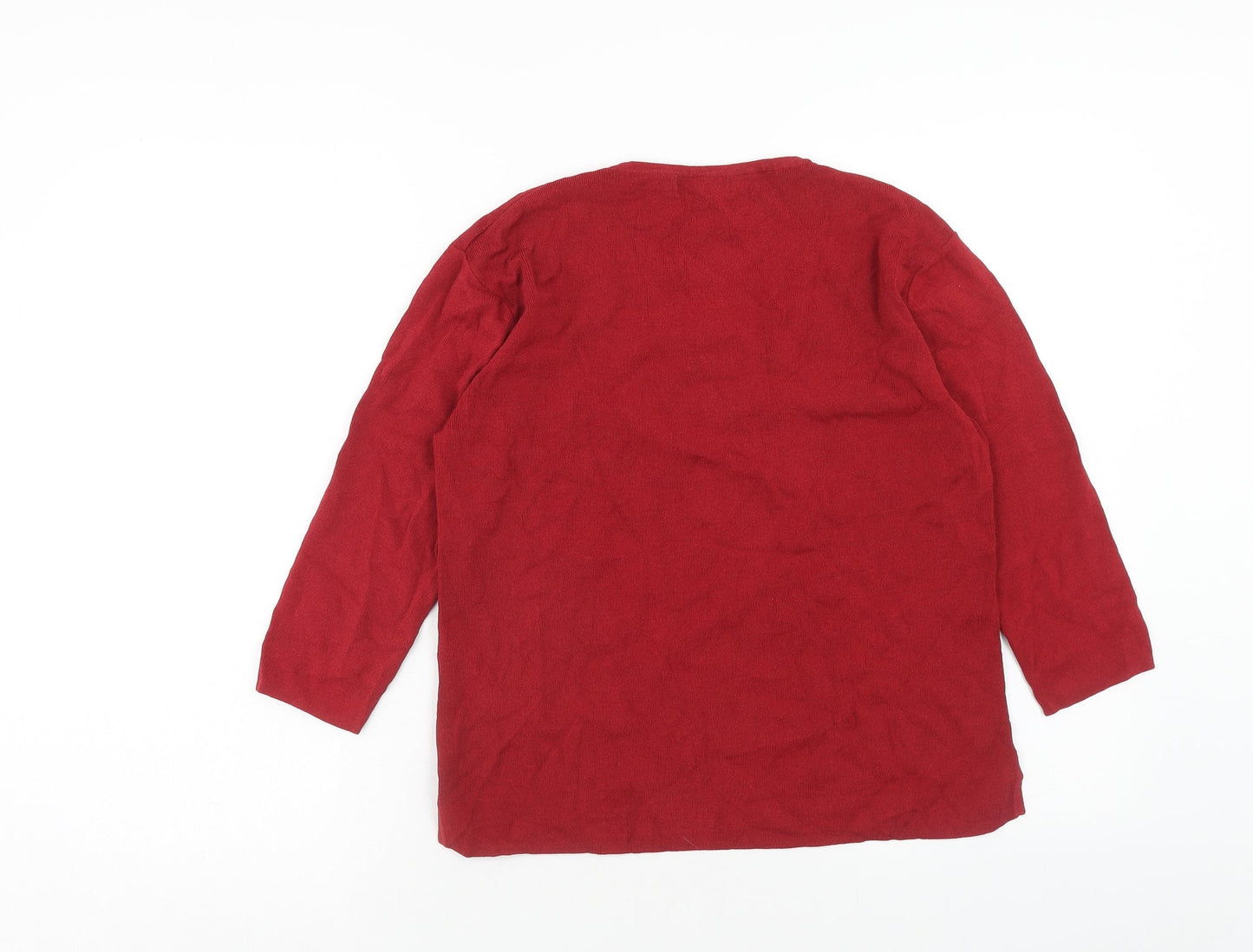 Womens UK Size S Angelina Red Pullover Jumper