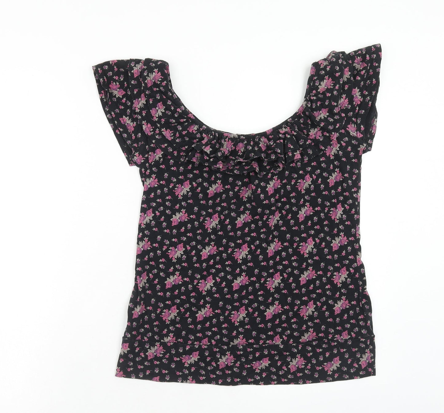 Womens UK Size 10 Atmosphere Black Basic T-Shirt