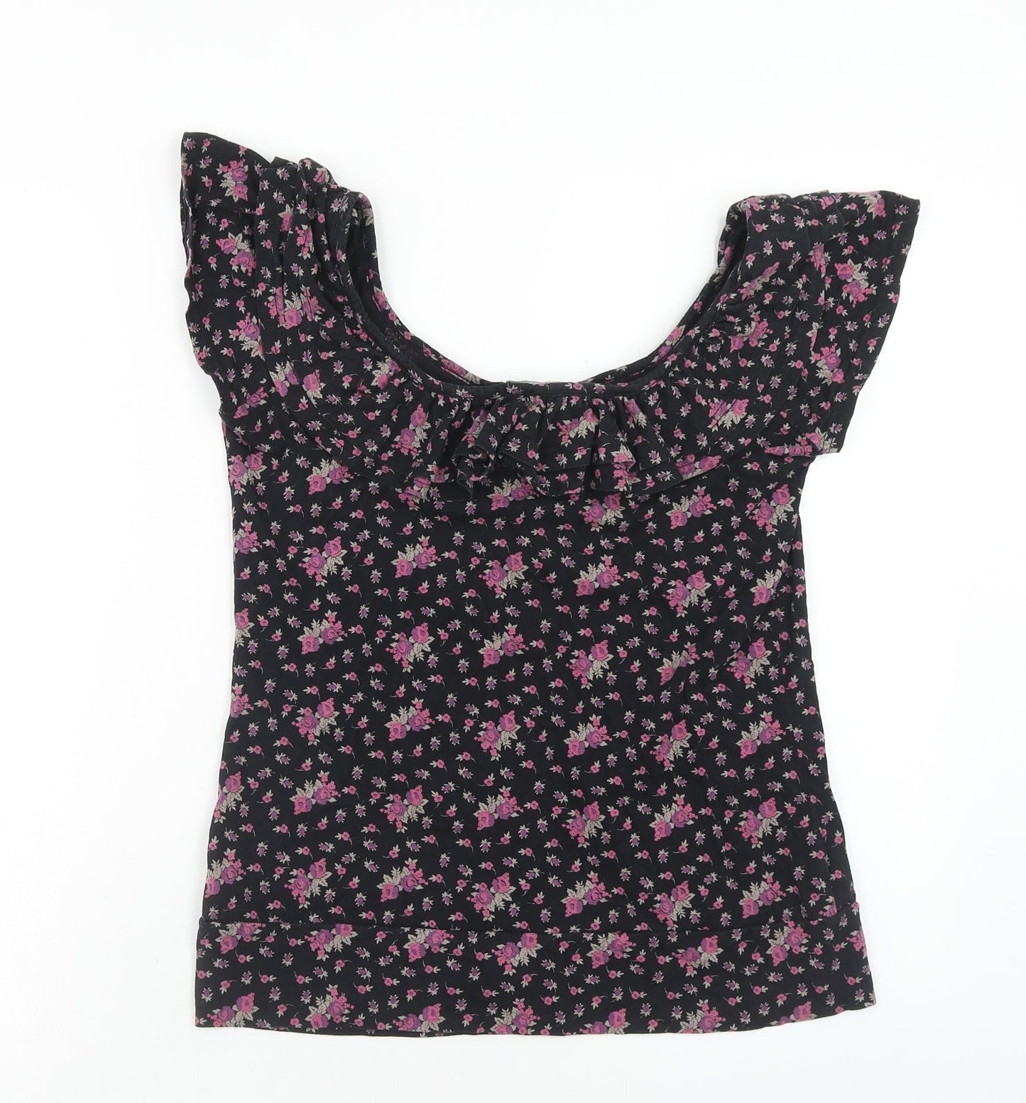 Womens UK Size 10 Atmosphere Black Basic T-Shirt