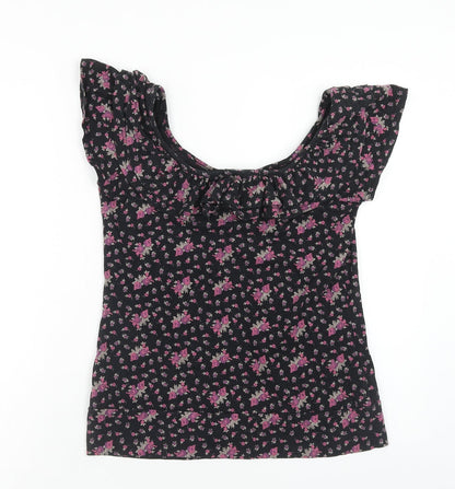 Womens UK Size 10 Atmosphere Black Basic T-Shirt