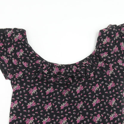 Womens UK Size 10 Atmosphere Black Basic T-Shirt