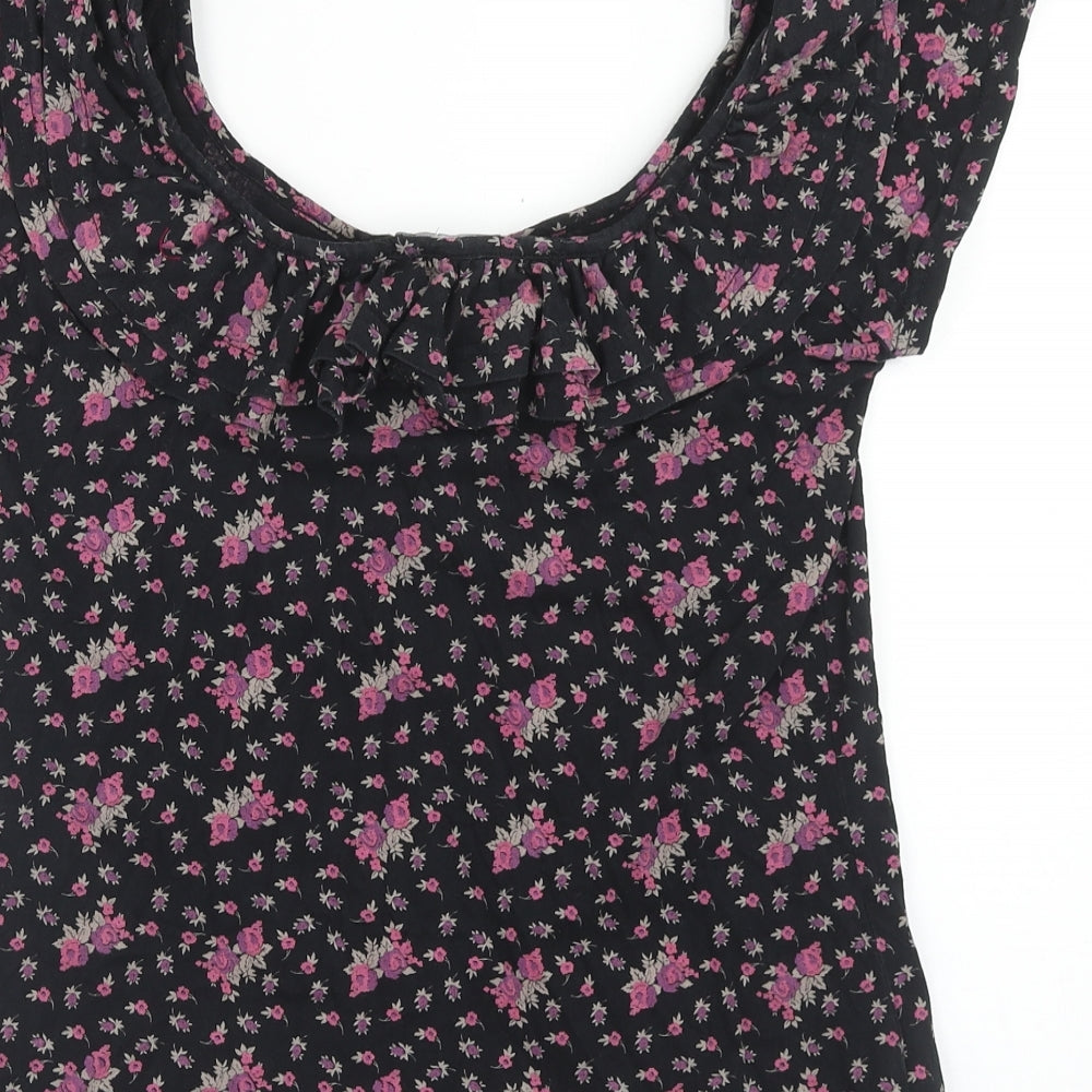 Womens UK Size 10 Atmosphere Black Basic T-Shirt
