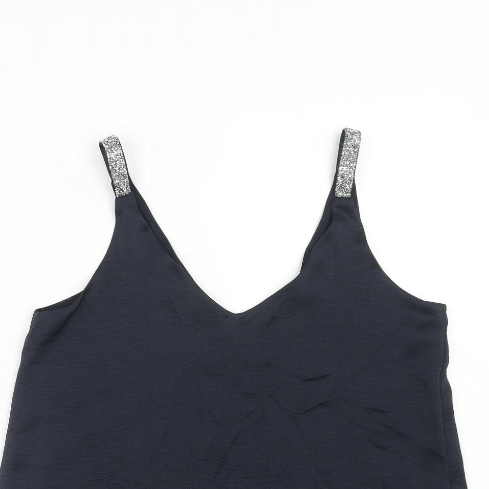 Womens UK Size 10 NEXT Blue Basic Tank