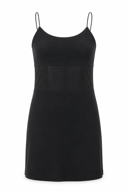 H&M Womens Black Viscose Slip Dress Size S Round Neck Pullover