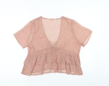 Womens UK Size 12 Glassons Pink Cropped Blouse