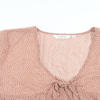 Womens UK Size 12 Glassons Pink Cropped Blouse