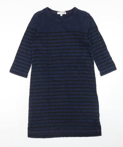 Uniqlo Womens Blue Striped Cotton Shift Size S Round Neck Pullover