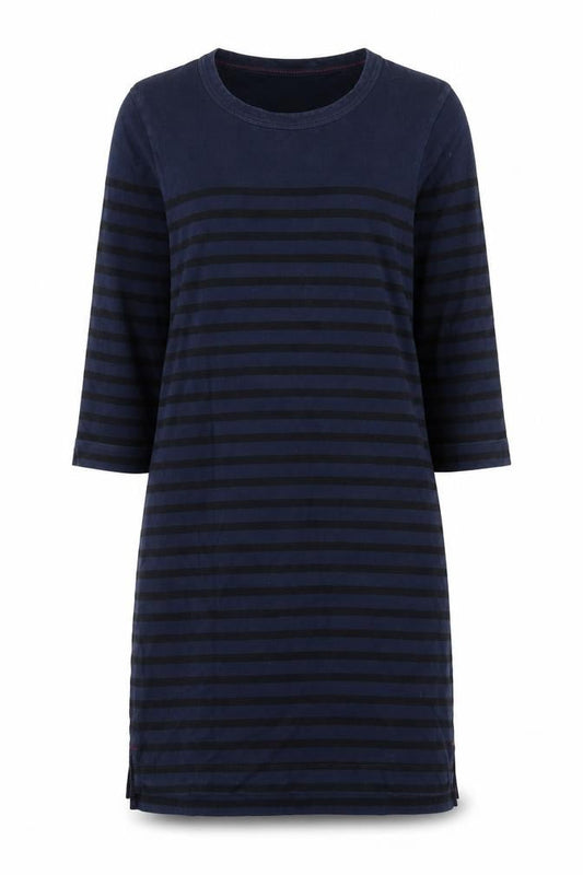 Uniqlo Womens Blue Striped Cotton Shift Size S Round Neck Pullover