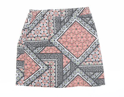 Boohoo Womens Multicoloured Geometric Polyester Bandage Skirt Size 12 Hook & Loop