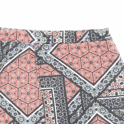 Boohoo Womens Multicoloured Geometric Polyester Bandage Skirt Size 12 Hook & Loop