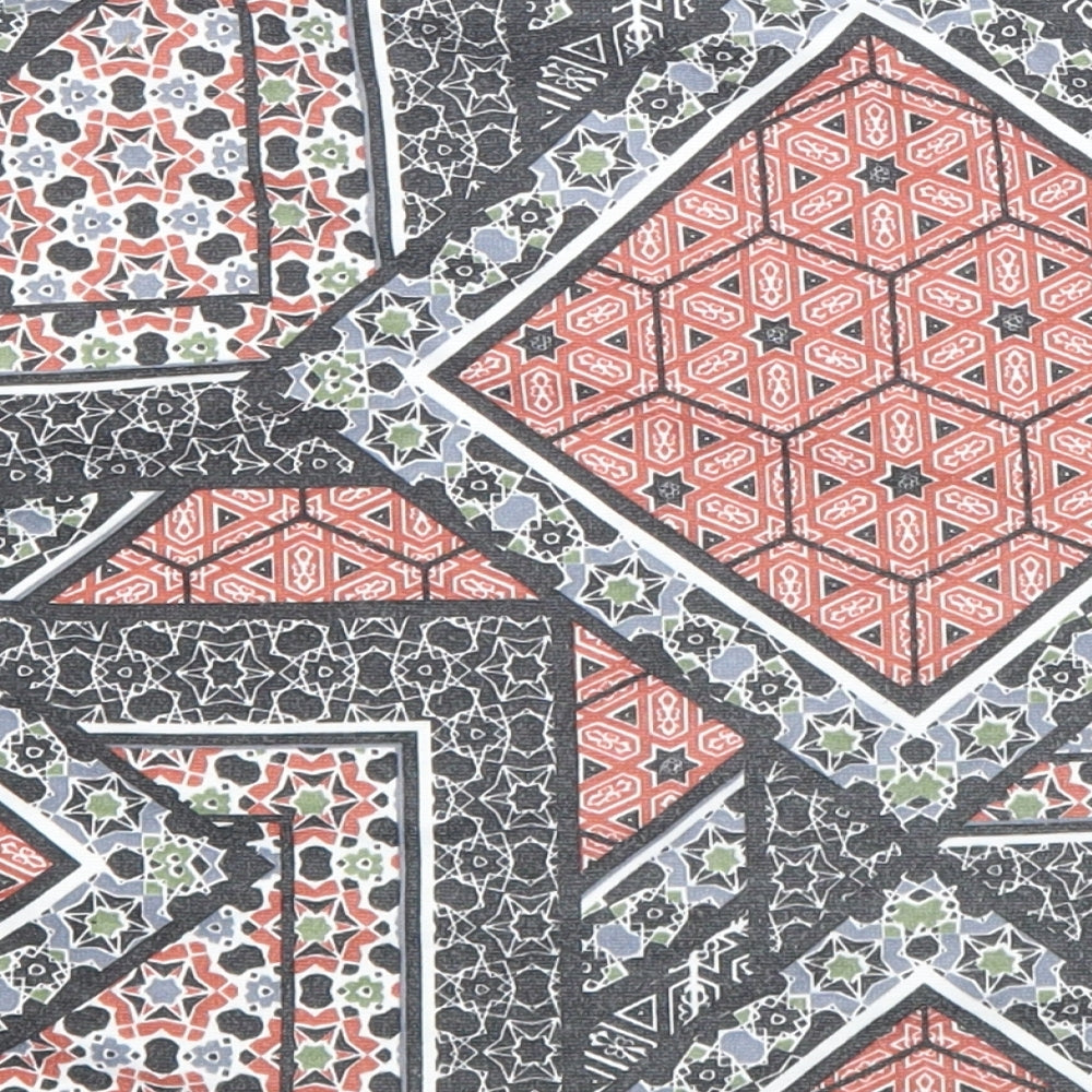 Boohoo Womens Multicoloured Geometric Polyester Bandage Skirt Size 12 Hook & Loop