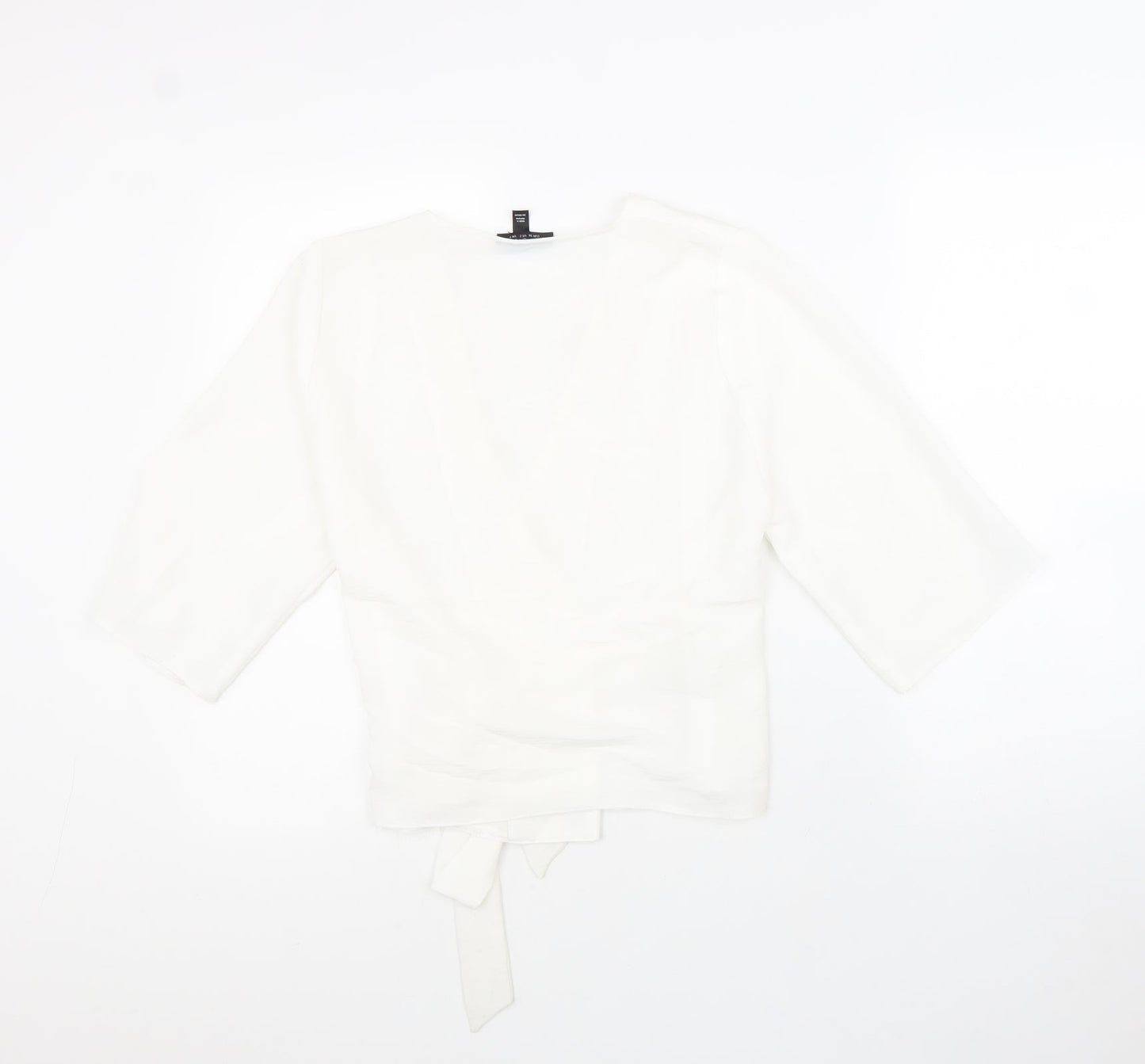 Womens UK Size 6 Topshop White Wrap Blouse