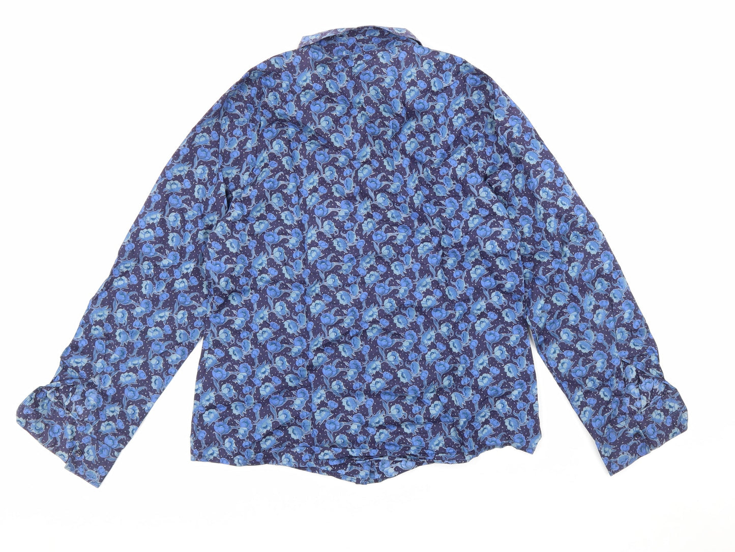 Womens UK Size 10 Double TWO Blue Basic Button-Up