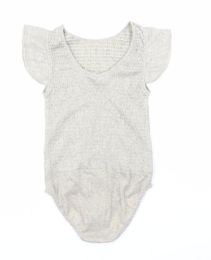 Zara Girls Gold Polyester Unitard One-Piece Size 11 Years Snap