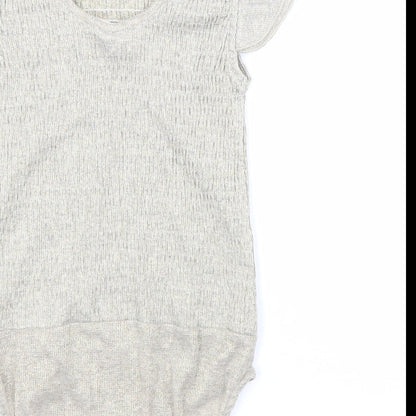 Zara Girls Gold Polyester Unitard One-Piece Size 11 Years Snap