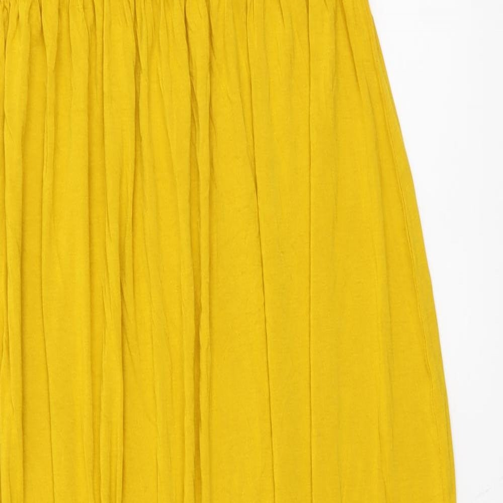 Boohoo Womens Yellow Viscose Maxi Size 16 Off the Shoulder Pullover