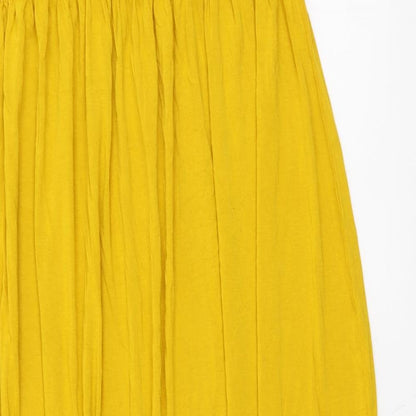 Boohoo Womens Yellow Viscose Maxi Size 16 Off the Shoulder Pullover