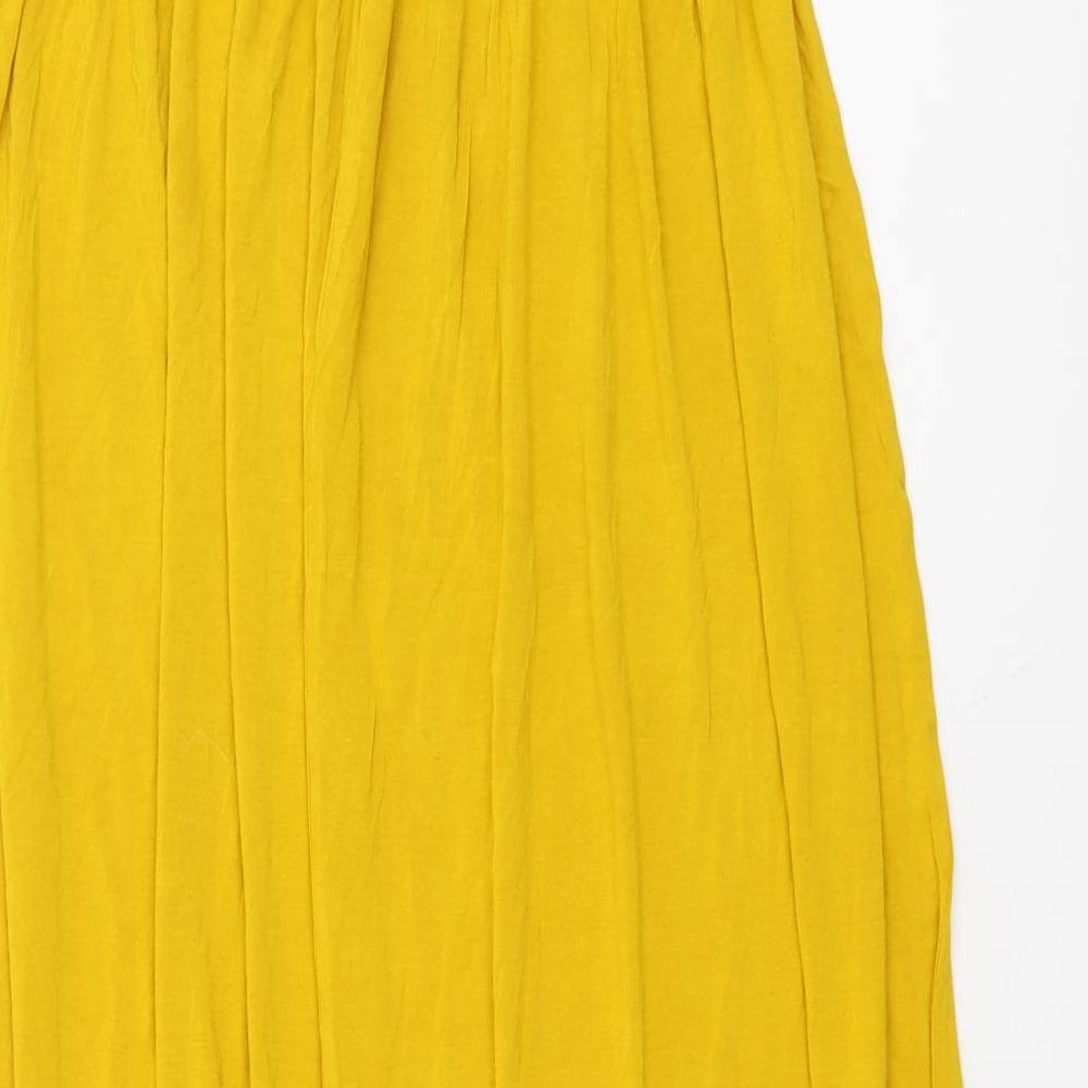 Boohoo Womens Yellow Viscose Maxi Size 16 Off the Shoulder Pullover