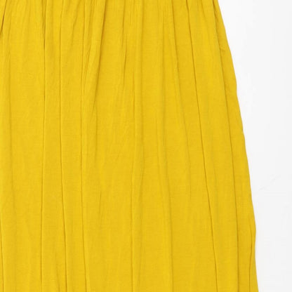 Boohoo Womens Yellow Viscose Maxi Size 16 Off the Shoulder Pullover