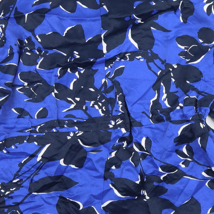 Autograph Womens Blue Floral Polyester Wrap Blouse Size M V-Neck