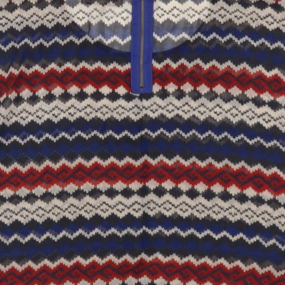 Glamorous Womens Multicoloured Geometric Polyester Basic Blouse Size 10 Scoop Neck