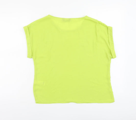 F&F Womens Green Polyester Tunic Blouse Size 12 Round Neck