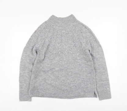 TU Womens Grey High Neck Acrylic Pullover Jumper Size 8