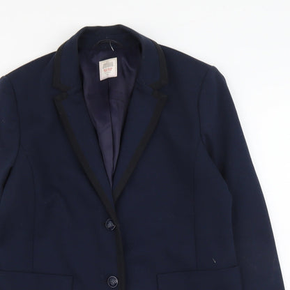 Gap Womens Blue Polyester Jacket Blazer Size 12
