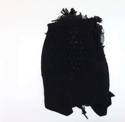 Izabel Womens Black V-Neck Acrylic Cardigan Jumper Size 10