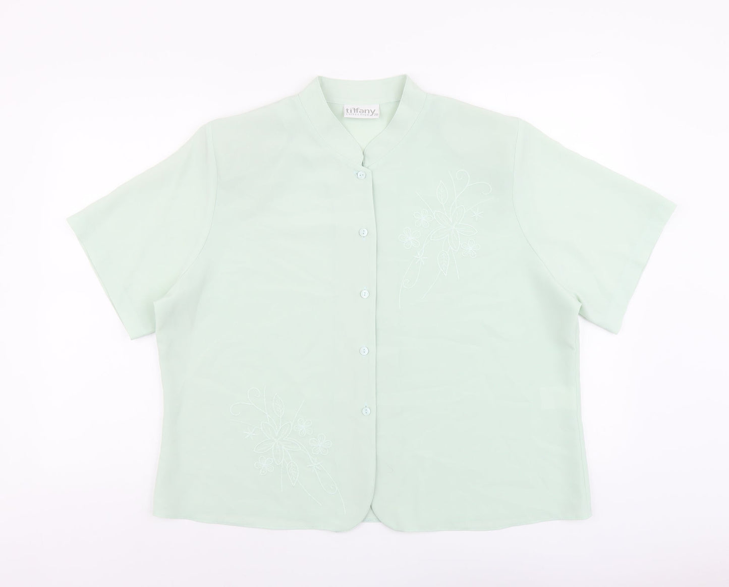Womens UK Size 20 Tiffany Green Basic Button-Up