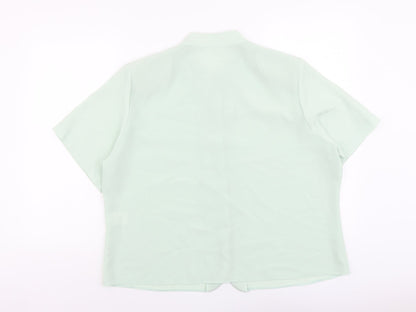 Womens UK Size 20 Tiffany Green Basic Button-Up