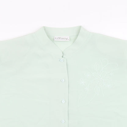 Womens UK Size 20 Tiffany Green Basic Button-Up