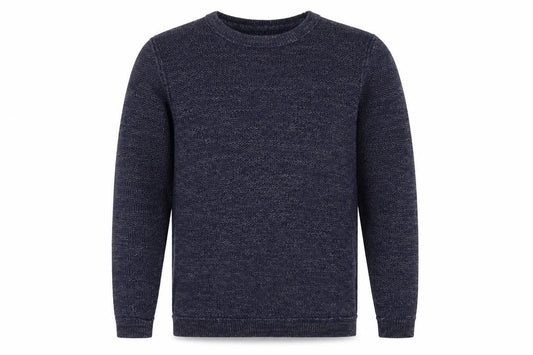 72D Mens Blue Round Neck Acrylic Pullover Jumper Size M Long Sleeve