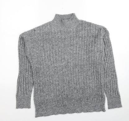 Primark Womens Grey Mock Neck Polyester Pullover Jumper Size 6