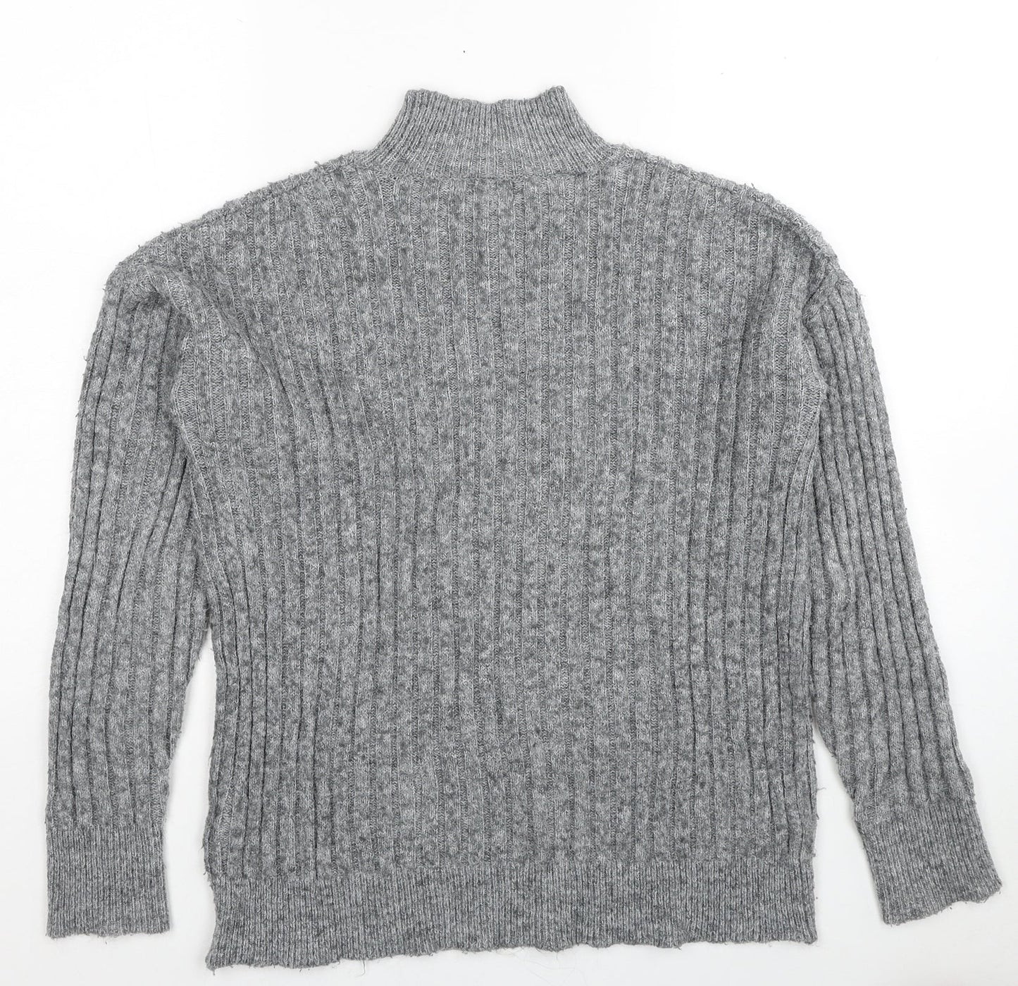 Primark Womens Grey Mock Neck Polyester Pullover Jumper Size 6