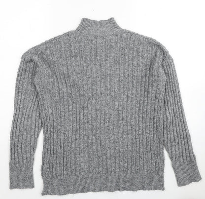 Primark Womens Grey Mock Neck Polyester Pullover Jumper Size 6