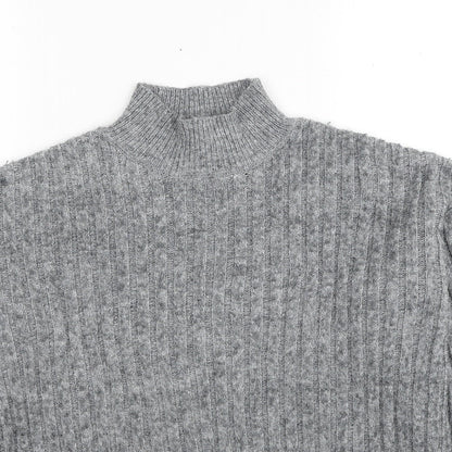 Primark Womens Grey Mock Neck Polyester Pullover Jumper Size 6