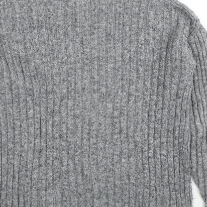 Primark Womens Grey Mock Neck Polyester Pullover Jumper Size 6