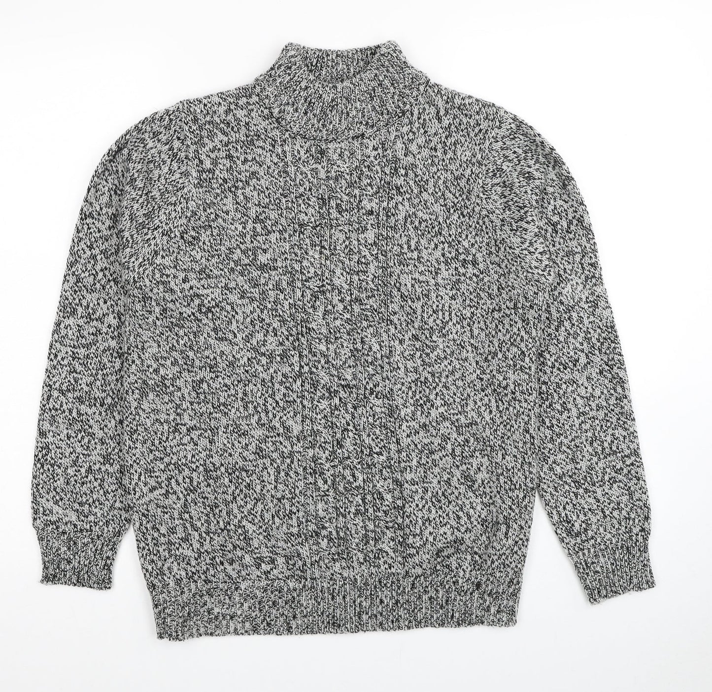 Damart Womens Grey Mock Neck Acrylic Pullover Jumper Size 10