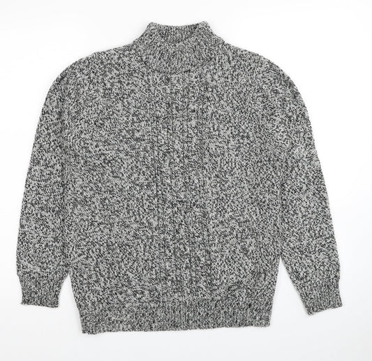 Damart Womens Grey Mock Neck Acrylic Pullover Jumper Size 10