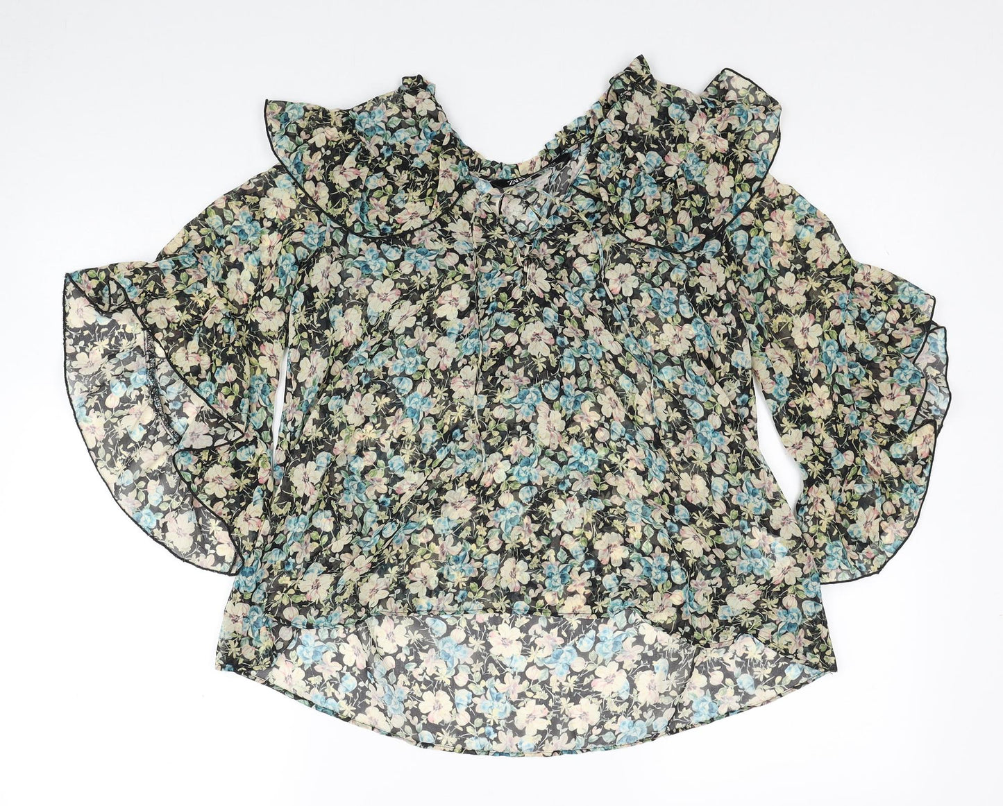 Womens UK Size XS Zara Multicoloured Basic Blouse