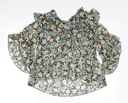 Womens UK Size XS Zara Multicoloured Basic Blouse